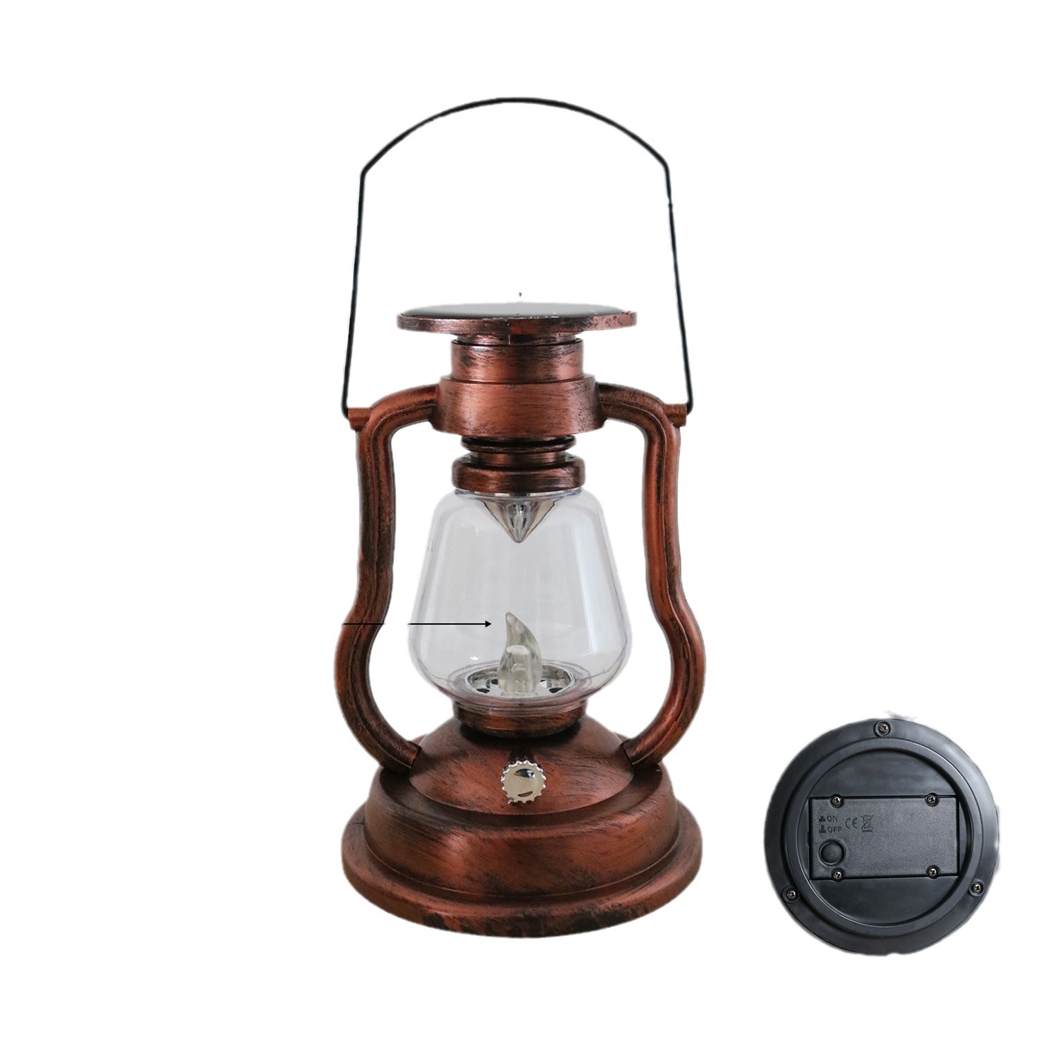 Amazon vintage solar kerosene lamp, outdoor garden courtyard decoration, night light, electronic candle, wind lantern, horse lantern Item Picture