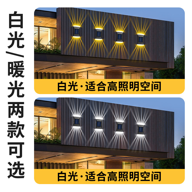 Solar-powered garden decorative lights, outdoor waterproof household landscape sensor lights, garden wall decoration atmosphere wall-washing lights details Picture
