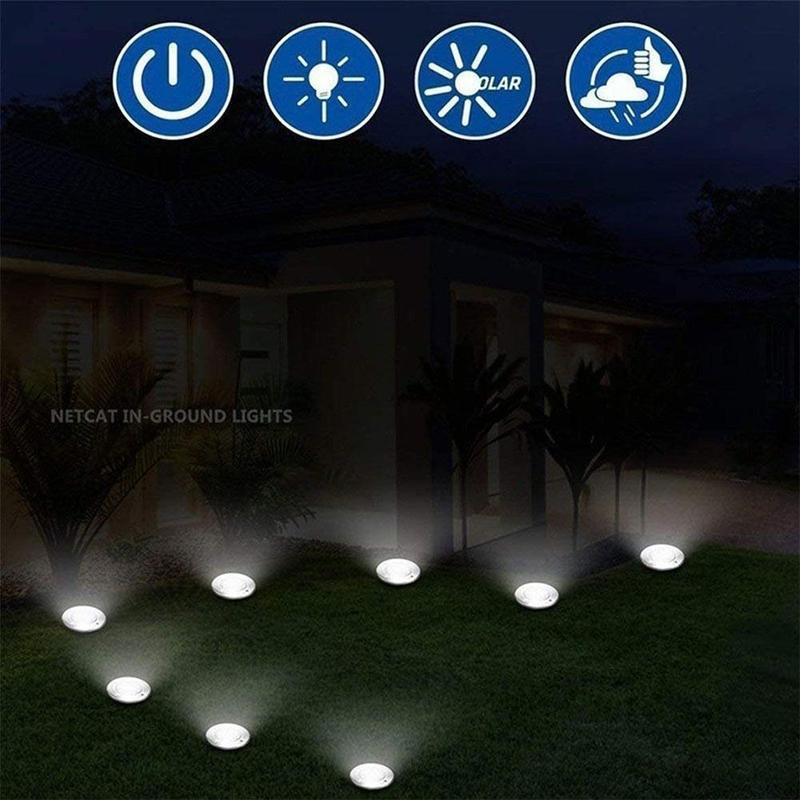 Outdoor solar stainless steel buried lamp, circular small floor street lamp, villa garden lawn decoration LED Specification drawing