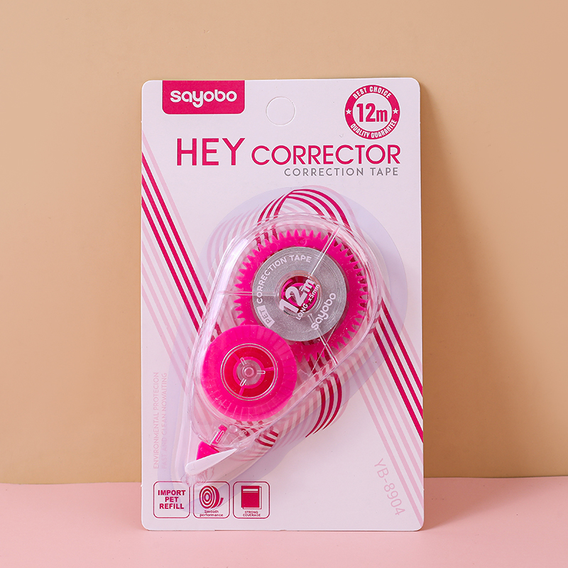 YB-8904 High-quality, large-capacity anti-drop correction tape, 12-meter ultra-thin film PET transparent film, easy to use, continuous for students, factory direct sales Specification drawing