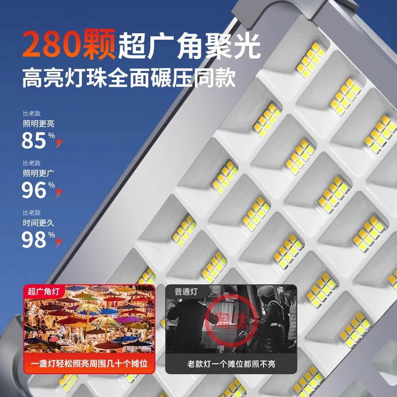 Solar lamps for outdoor high-power explosive lighting, setting up stalls, camping, courtyards, charging, emergency ultra-bright led lights with magnetic attraction and light concentration details Picture