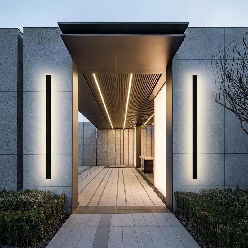 Outdoor wall lamps, long waterproof led, modern and simple one-line villa courtyard landscape lamps, garden minimalist acrylic Application Scenario