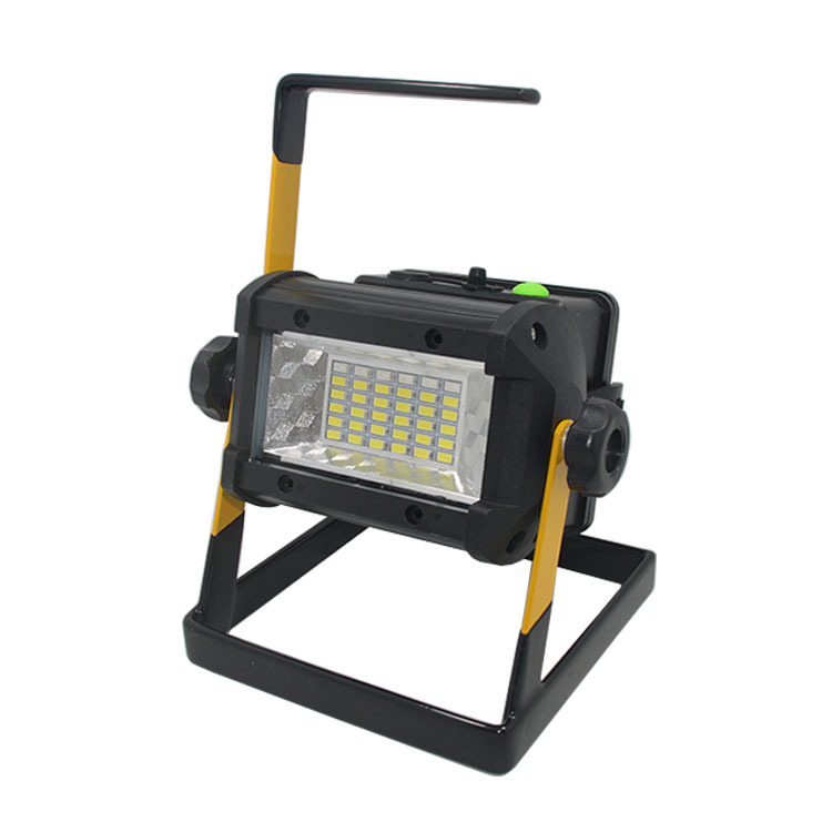 Cross-border outdoor LED flashlight, 100W floodlight, construction site spotlight, red and blue light aluminum alloy searchlight details Picture