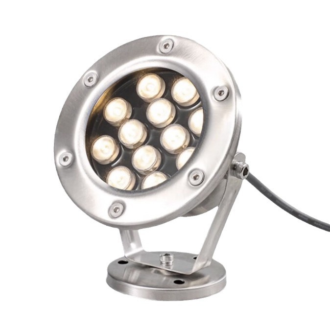 Outdoor led underwater lights, low-pressure stainless steel underwater lights, pool seven-color spotlights, 24V fountain waterproof landscape lights Item Picture