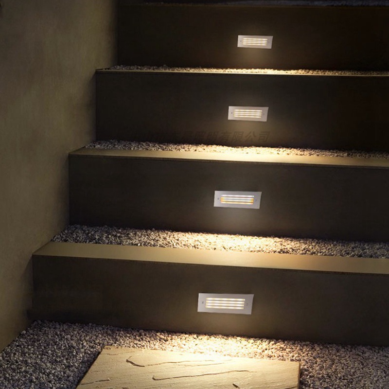 Floor lights, embedded led step lights, outdoor waterproof corner lights, buried lights, side wall lights, staircase step spotlights Specification drawing