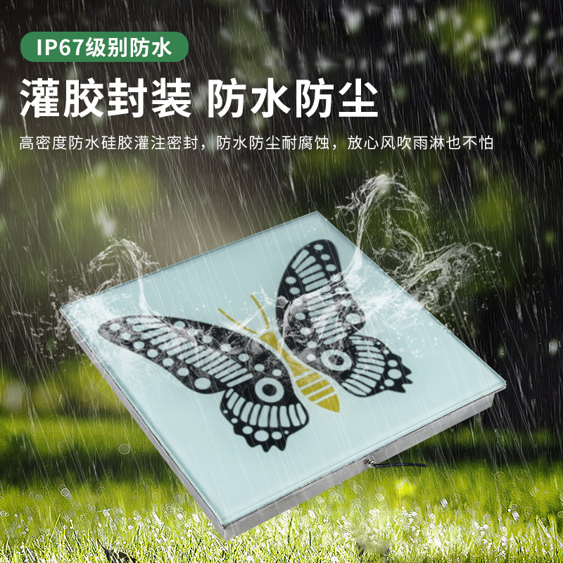 High-temperature silk-screened LOGO pattern floor tile light, foot-sensing interactive luminous music led floor tile light, sensing type details Picture