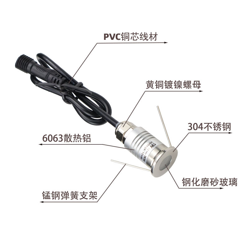 LED ground lights 12V, 24V1, WIP67, waterproof, square, garden, landscape, swimming pool, bridge, circular ground lights Item Picture