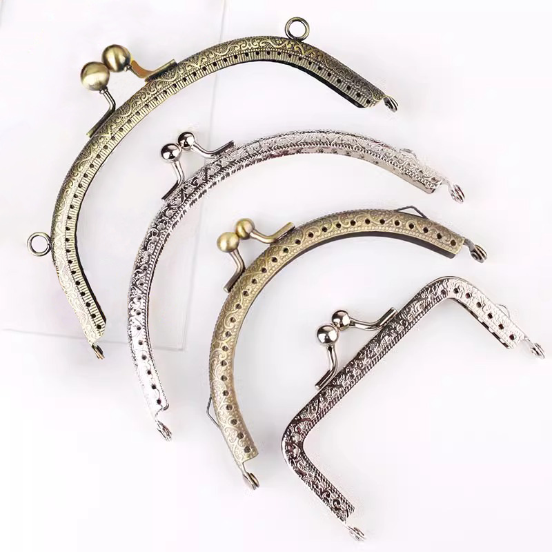 迪邦服饰弧形包扣现货双耳6.5CM-20Cm半圆压花包包口金 diy口金包辅料包配件白底实物图