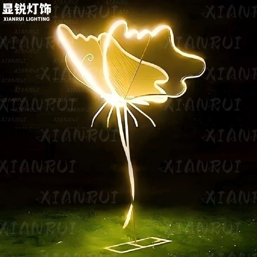 LED dynamic butterfly light, outdoor lawn and garden shaped light, ground plug landscape light strip bracket, colorful butterfly light full figure
