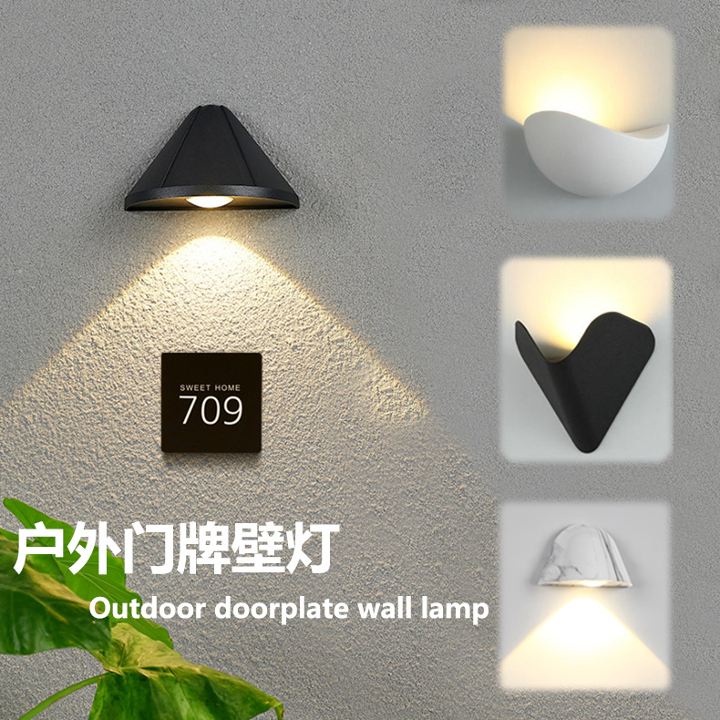 Villa courtyard led lighting, shop entrance doorplate wall lamp, outdoor waterproof, hotel corridor, bedroom bedside lamp full figure