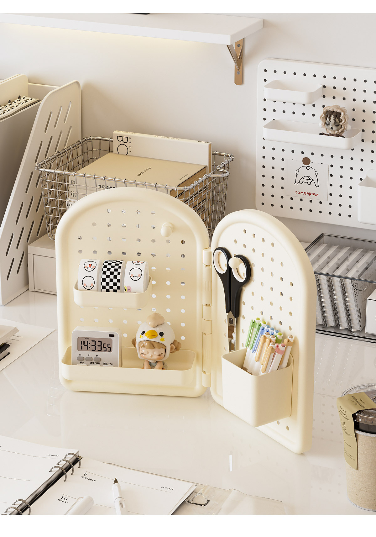 创意DIY家用角落洞洞板置物架，墙上免打孔收纳架，墙角摆放架817详情14