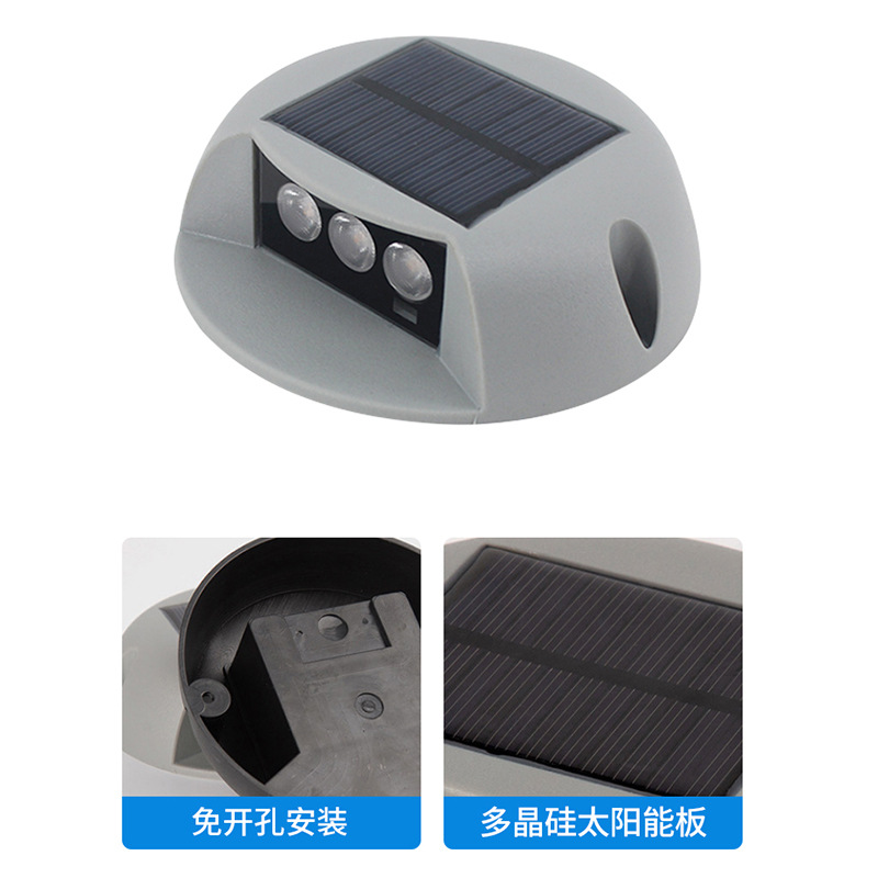Solar walkway lights, aluminum shell step lights, plank road floor lights, turtle-back lights, outdoor led, courtyard garden, floor and staircase lights Specification drawing