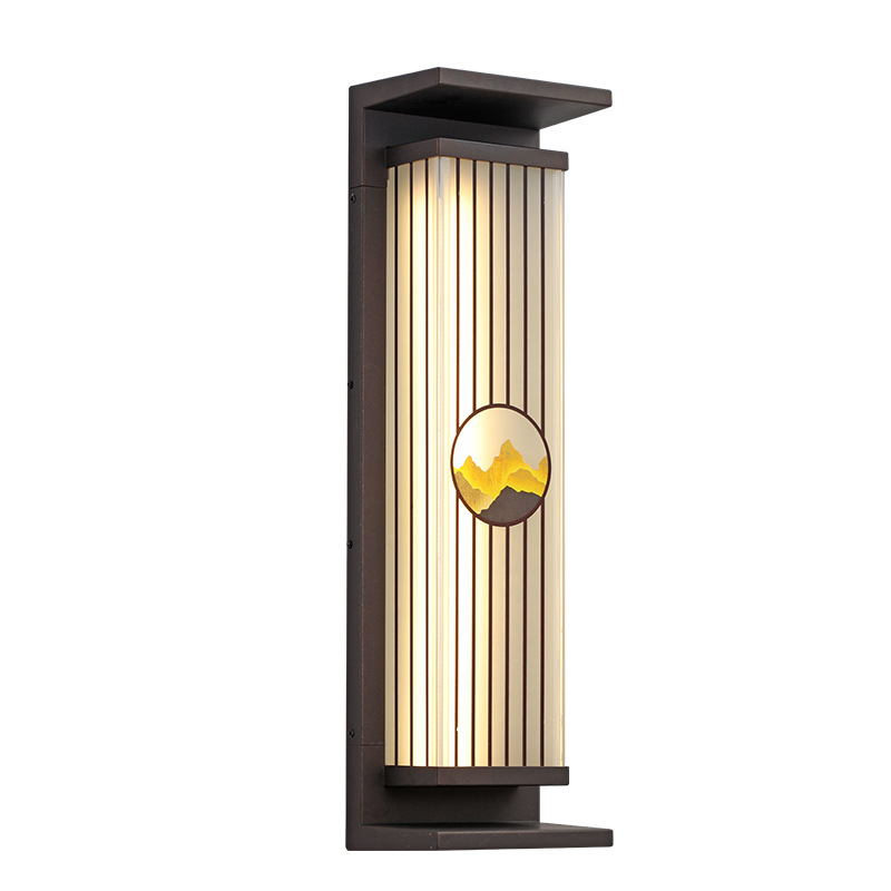 New Chinese-style Fudao solar outdoor wall lamps, waterproof villa courtyard gate exterior wall lamps, outdoor terrace fence lamps Item Picture