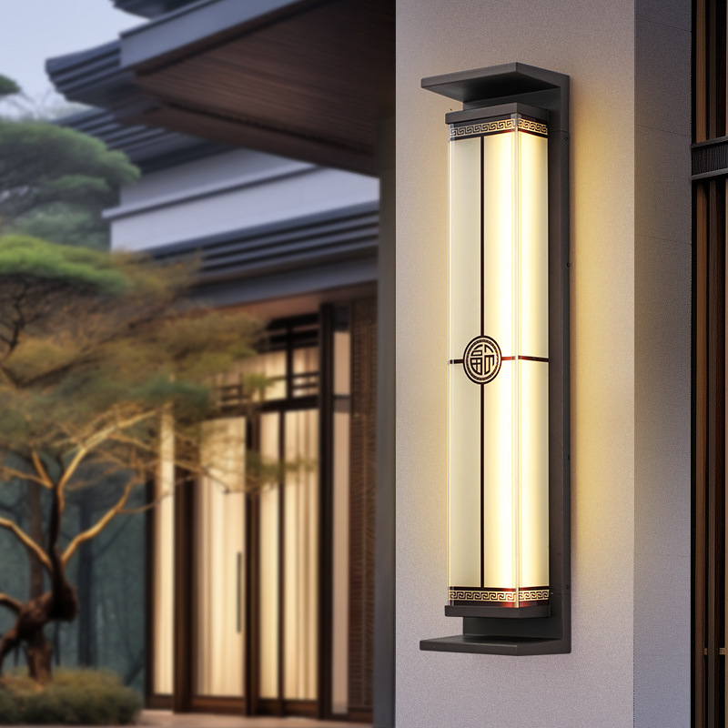 New Chinese-style Fudao solar outdoor wall lamps, waterproof villa courtyard gate exterior wall lamps, outdoor terrace fence lamps details Picture