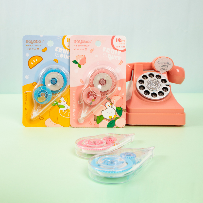 YB-8014 high-quality correction tape, 12-meter ultra-thin film PET transparent film, easy to use, continuous use for students, factory direct sales Specification drawing