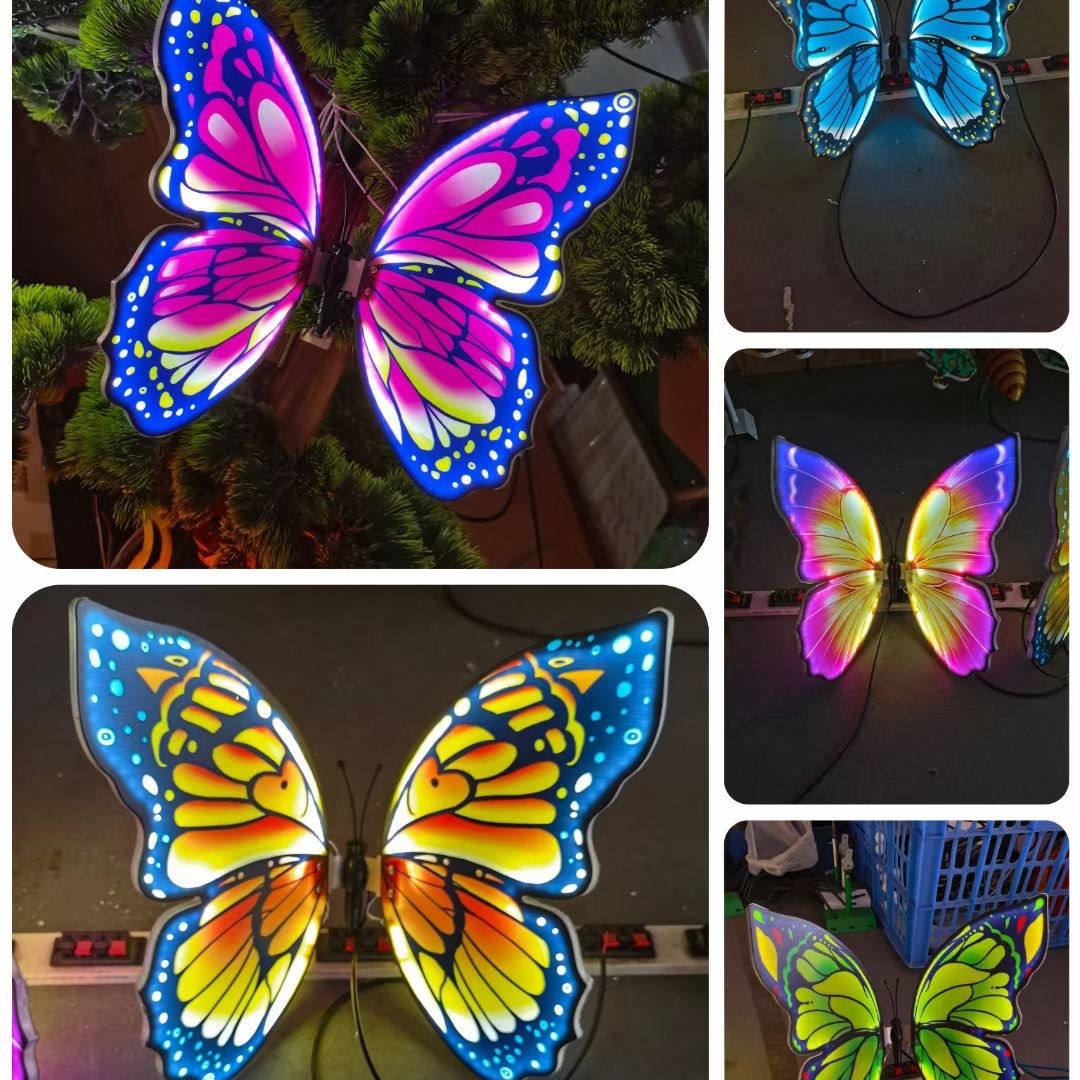 LED dynamic butterfly light, outdoor waterproof night tour landscape lighting, electric simulation dragonfly and spider animal-shaped light Application Scenario