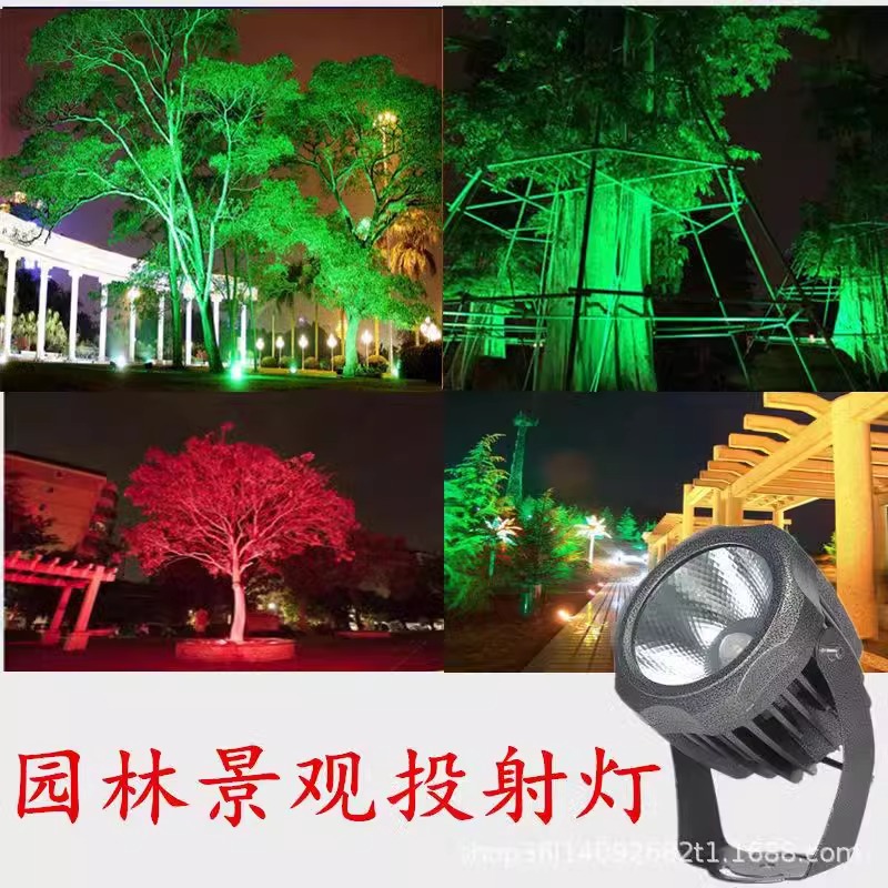 led outdoor waterproof spotlights, doorplate, lawn, courtyard, park tree lights, ground insert lights, cob tree lights, landscape spotlights details Picture