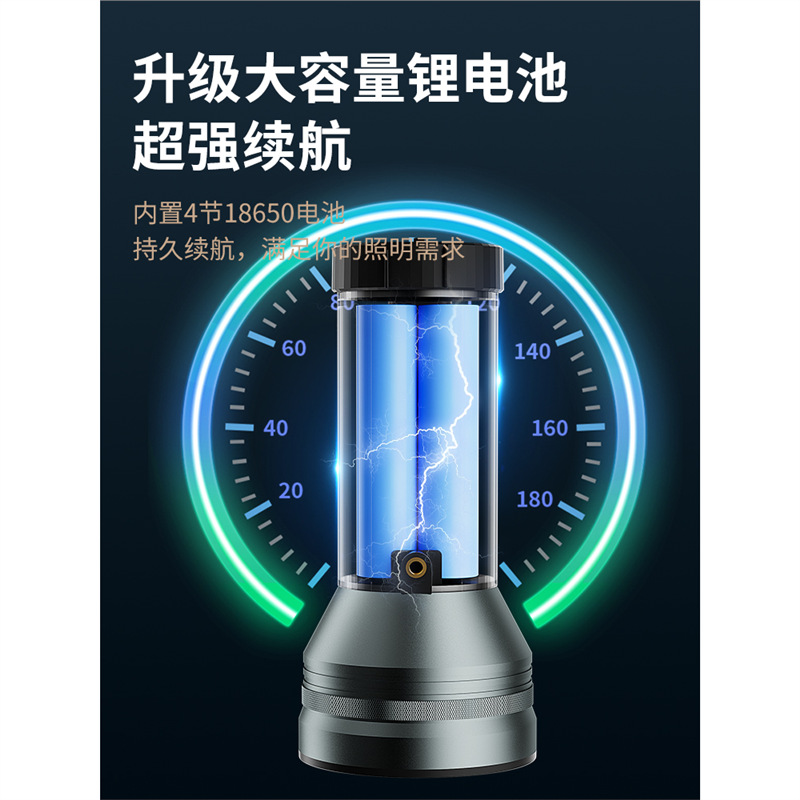 Tianhuo flashlight, high-intensity charging, ultra-bright outdoor long-range led portable searchlight, patrol home, durable and emergency Specification drawing