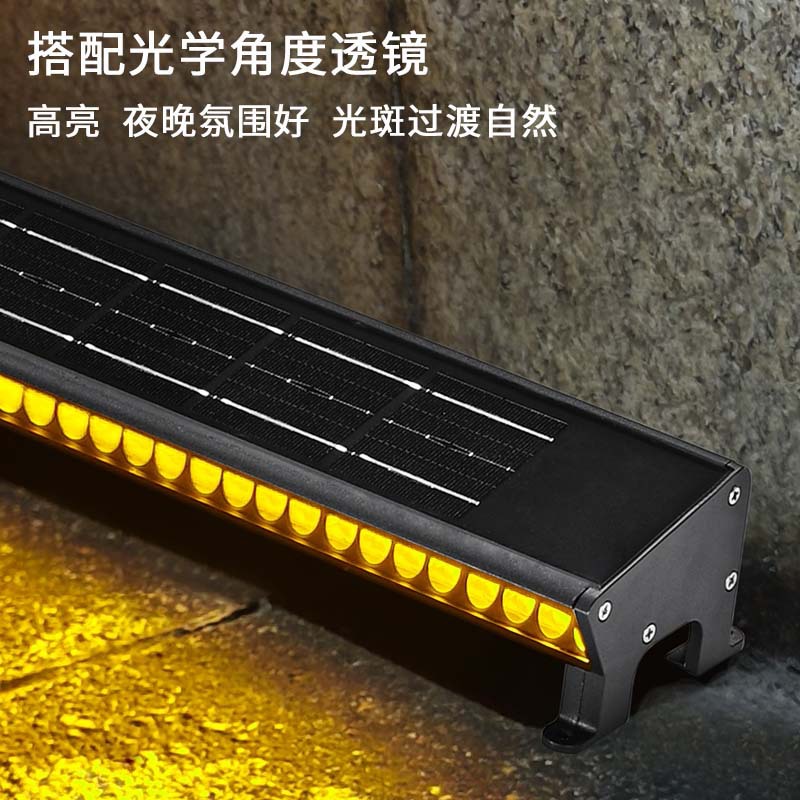 Solar-powered wall-washing lights, outdoor waterproof LED walkway lights, garden exterior line lights and ambient courtyard lights are selling well full figure