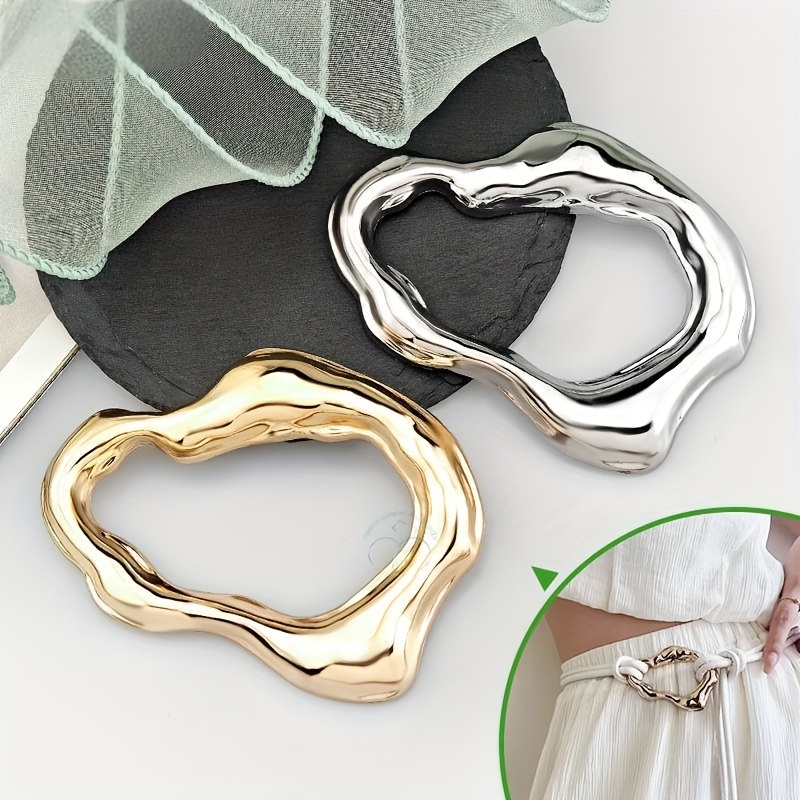 新款合金调节腰扣，创意不规则设计，大衣腰扣，泳衣领口连接扣，打结绑带扣，服装时尚装饰/缝纫紧固件