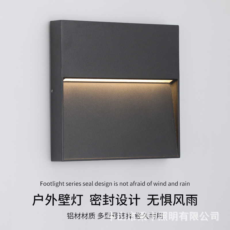 LED exposed step lights, floor lights, outdoor waterproof corner lights, car ramp lights, die-cast aluminum step lights Specification drawing