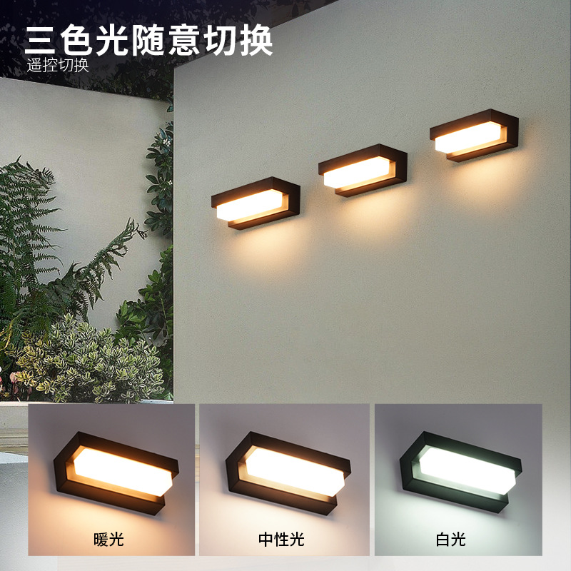 Cross-border solar wall lamps, outdoor wall lamps on both sides of the main gate, courtyard fence, waterproof doorplate, storefront, wall-mounted wall lamps Item Picture