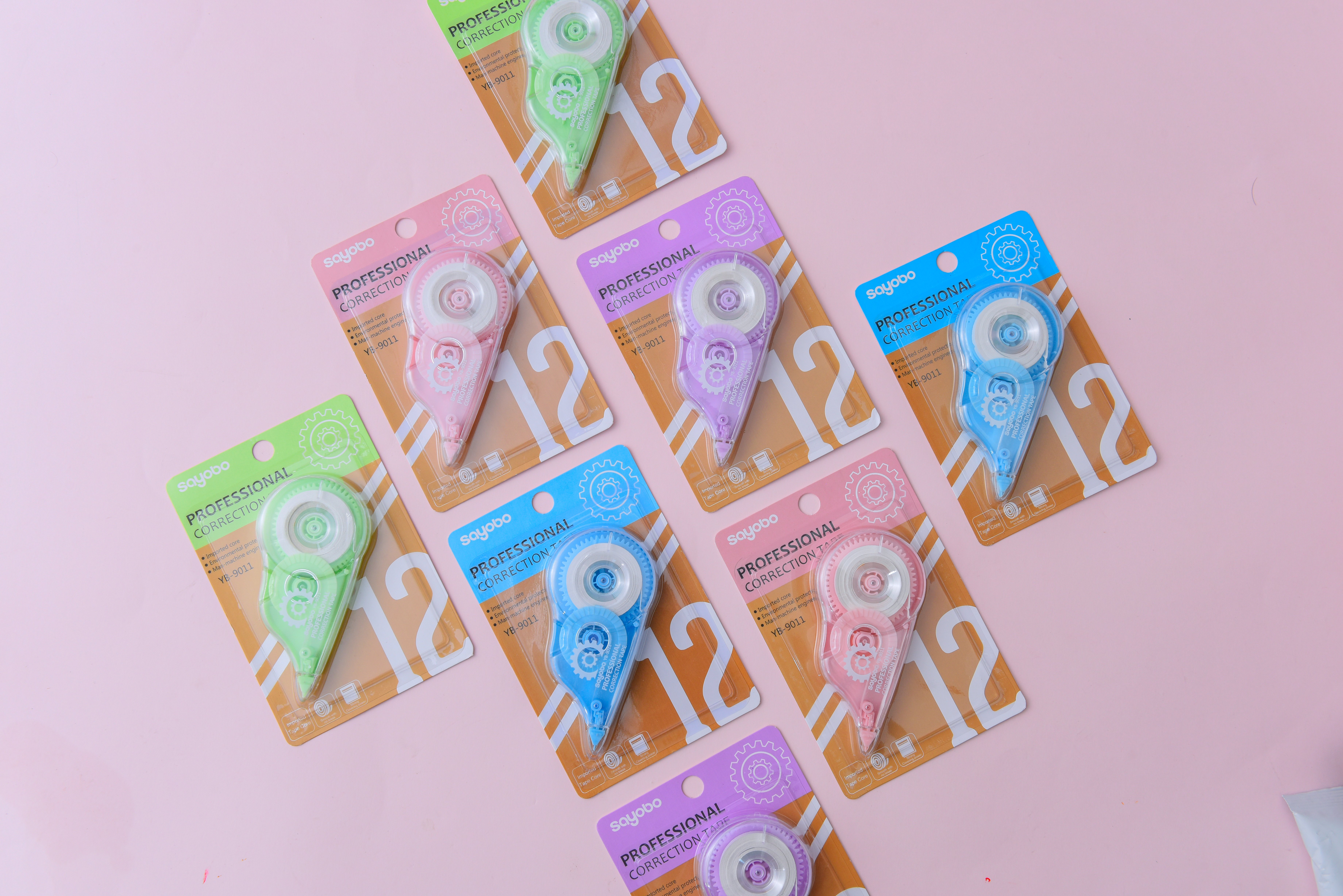 YB-9011 high-quality, large-capacity anti-drop correction tape, 12-meter ultra-thin film PET transparent film, easy to use, continuous use, special for students, factory direct sales Specification drawing