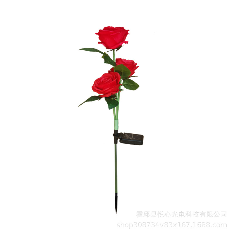 Cross-border bestseller factory direct sales, simulated flower rose lamp, solar ground plug lamp, outdoor waterproof garden lawn Item Picture
