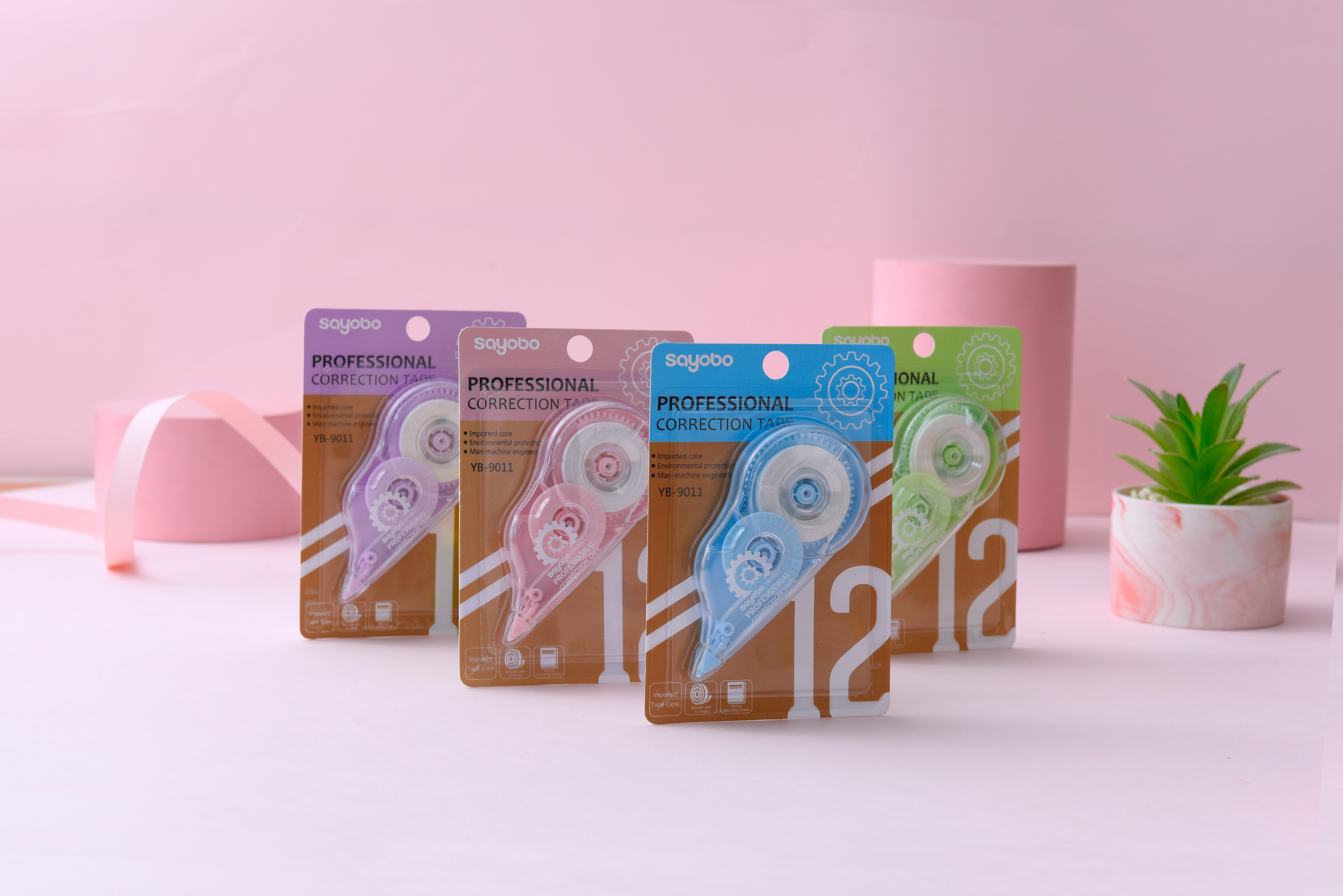 YB-9011 high-quality, large-capacity anti-drop correction tape, 12-meter ultra-thin film PET transparent film, easy to use, continuous use, special for students, factory direct sales details Picture
