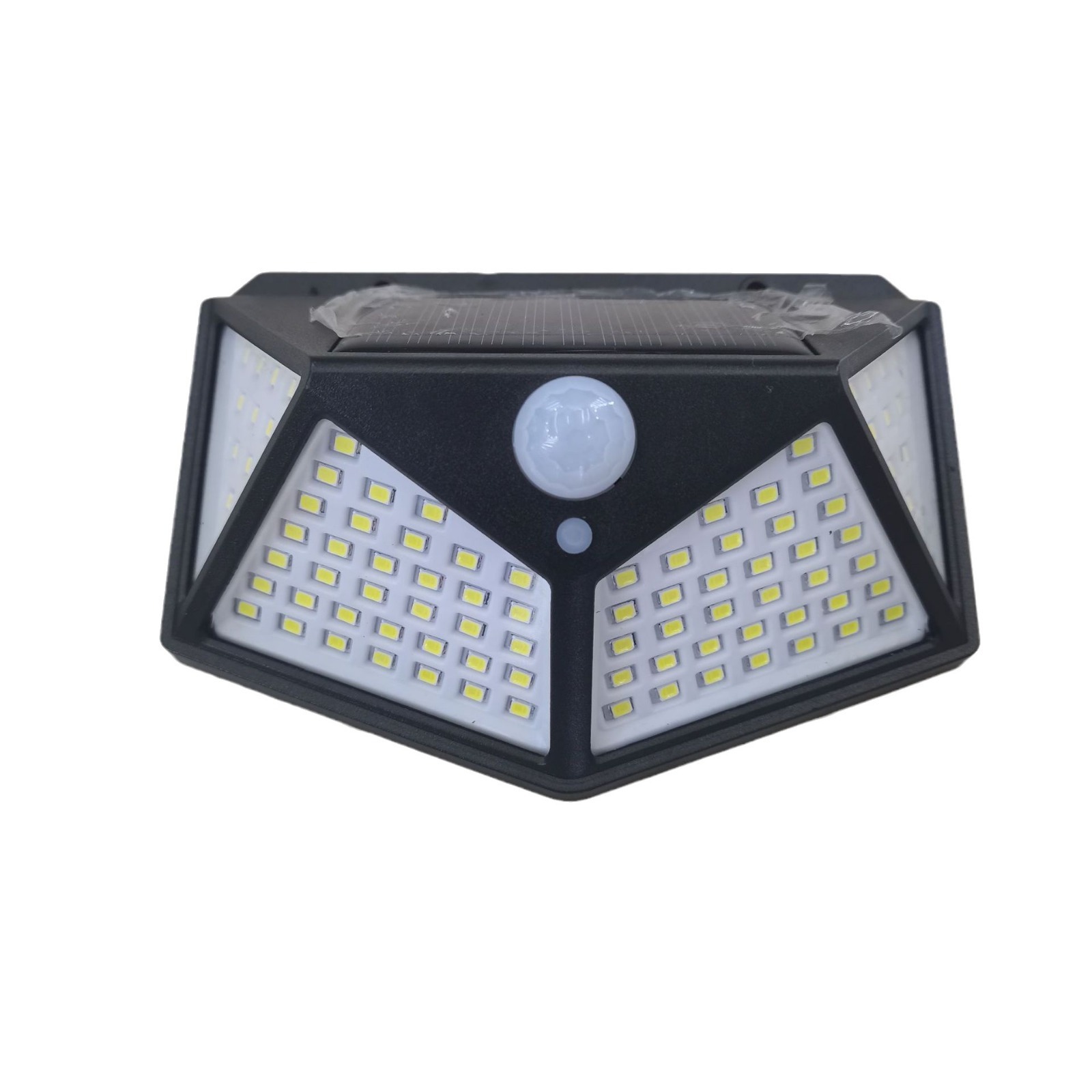 Cross-border 100LED solar lamp, human body sensor wall lamp, outdoor garden and courtyard lamp, new rural outdoor fence scene Item Picture
