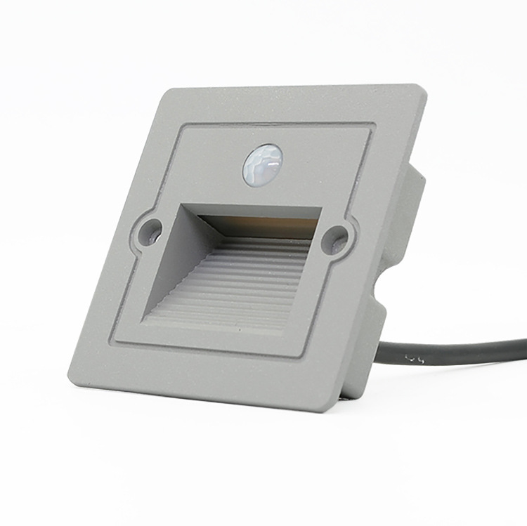 Outdoor 8686 embedded LED outdoor rainproof human body sensor floor light, step light, corridor aluminum staircase light Item Picture