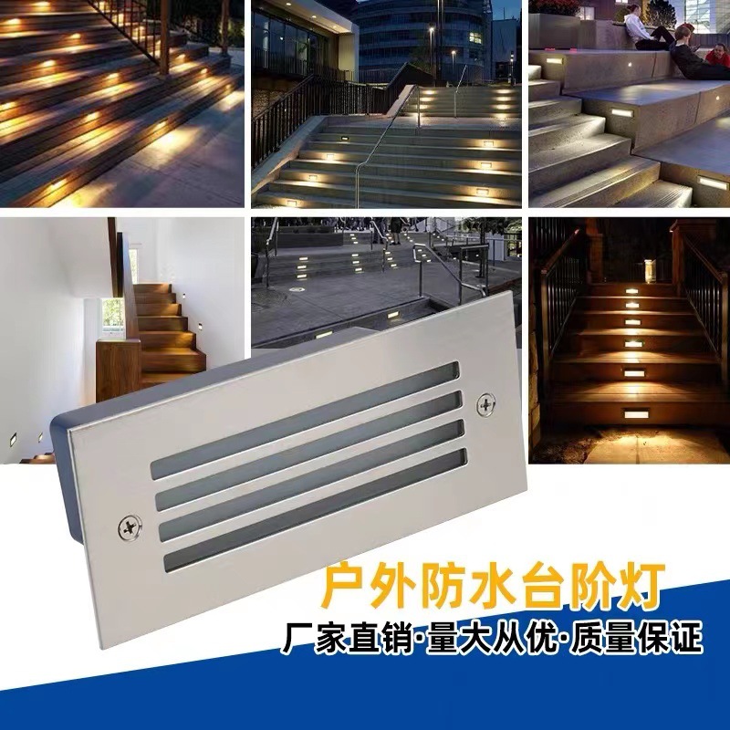 In-stock floor lights, embedded step and trestle lights, outdoor waterproof lights, corner lights, stair trestle spotlights, and ground lights details Picture