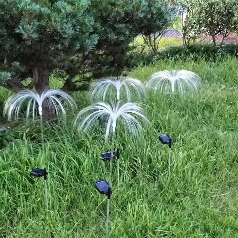 Solar-powered jellyfish lights, villa garden courtyard ground insert lights, outdoor landscape night lights, seven-color color-changing mushroom lights Item Picture