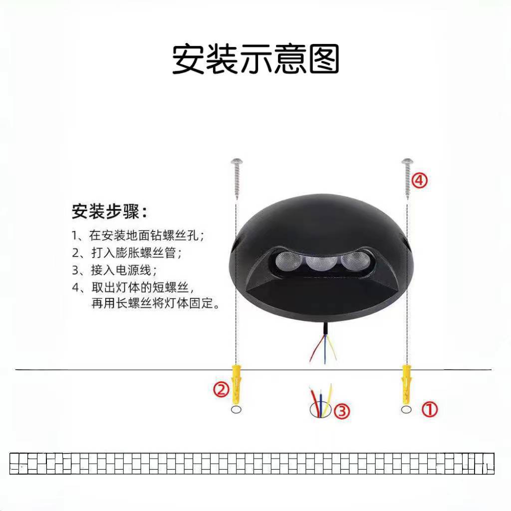 led walkway lights, outdoor waterproof floor lights, turtle-back lights, step lights, staircase lights, corridor lights without opening holes, side-emitting step lights Application Scenario