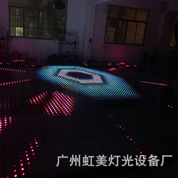 Digital LED floor tile light, stage outdoor performance, wedding lighting, digital dancing floor tile, 64 pixels full figure