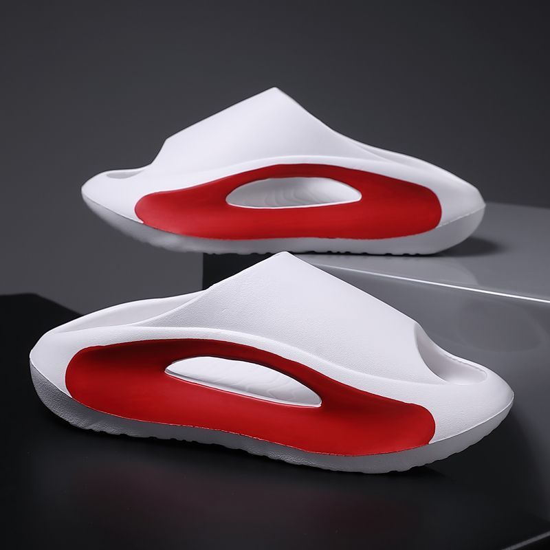 Men's summer outdoor wear is fashionable and versatile. Anti-slip thick-soled outdoor casual one-shoulder flip-flops details Picture