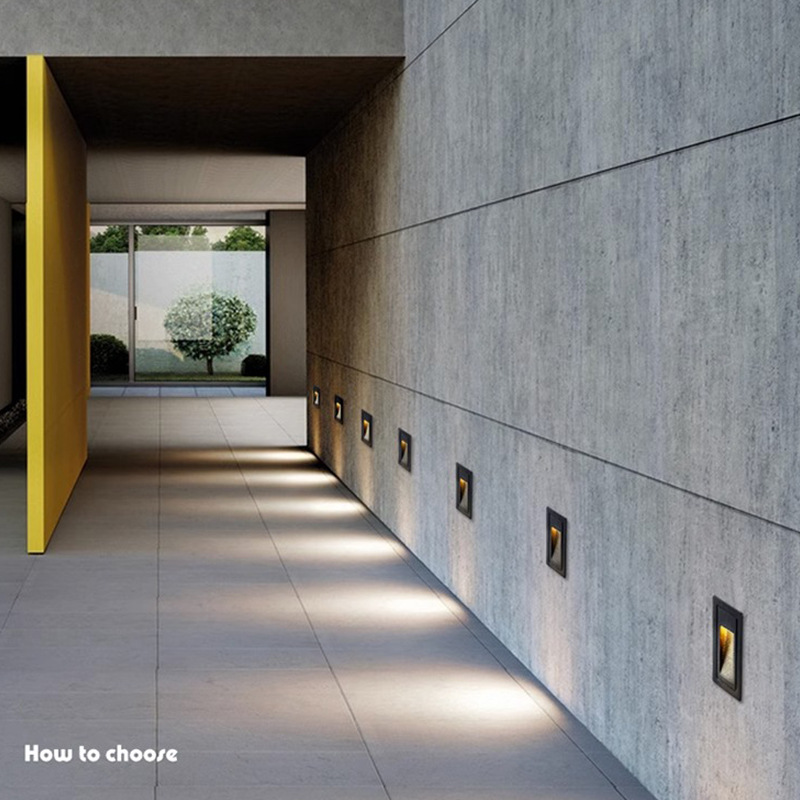 led embedded floor lamps, corner lamps, outdoor waterproof 86-type human body sensor steps, treads, passageways and stairs Specification drawing