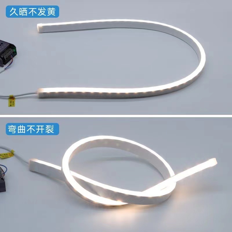 Outdoor waterproof flexible wall-washing light 24V Phantom color RGBW engineering wall-washing light strip DMX512 lens wall-washing light strip Specification drawing