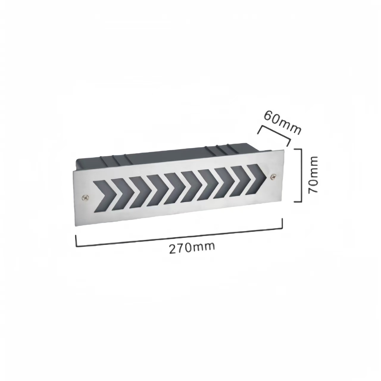 LED car ramp light, outdoor embedded arrow, garage concealed wall light, step light, indicator light, corner light, 6W Item Picture