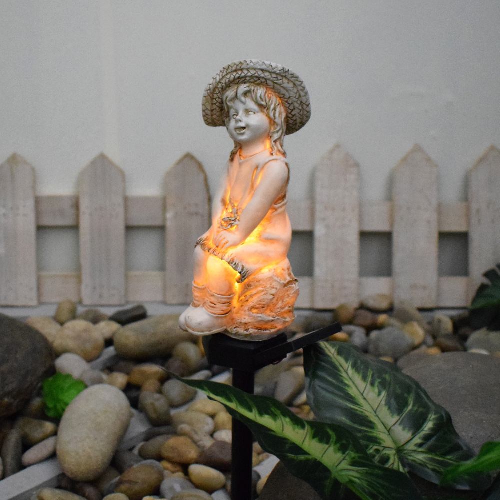 New solar lamp courtyard decoration LED resin angel outdoor grass lamp waterproof atmosphere landscape ground plug Application Scenario