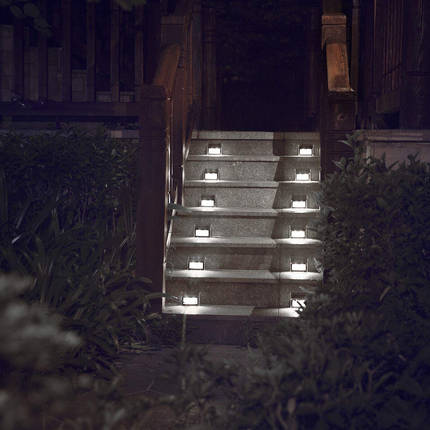 Cross-border solar stainless steel 3led staircase and step light, outdoor rainproof wall light, fence and fence light, night light Application Scenario