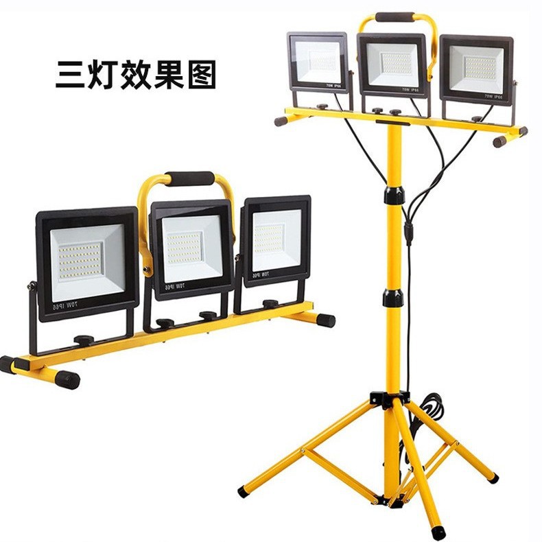 Cross-border LED stand work light, floodlight, spotlight, outdoor mobile tripod, floor-standing waterproof outdoor floodlight Item Picture