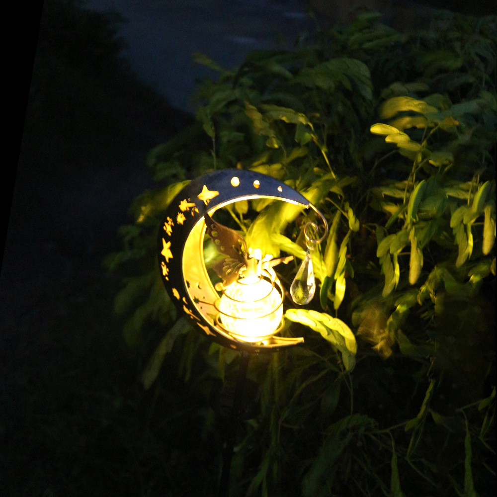 Cross-border new products: Solar fairy moon lamp, cracked glass ball ground plug lamp, courtyard lawn lamp, outdoor decorative lamp Application Scenario