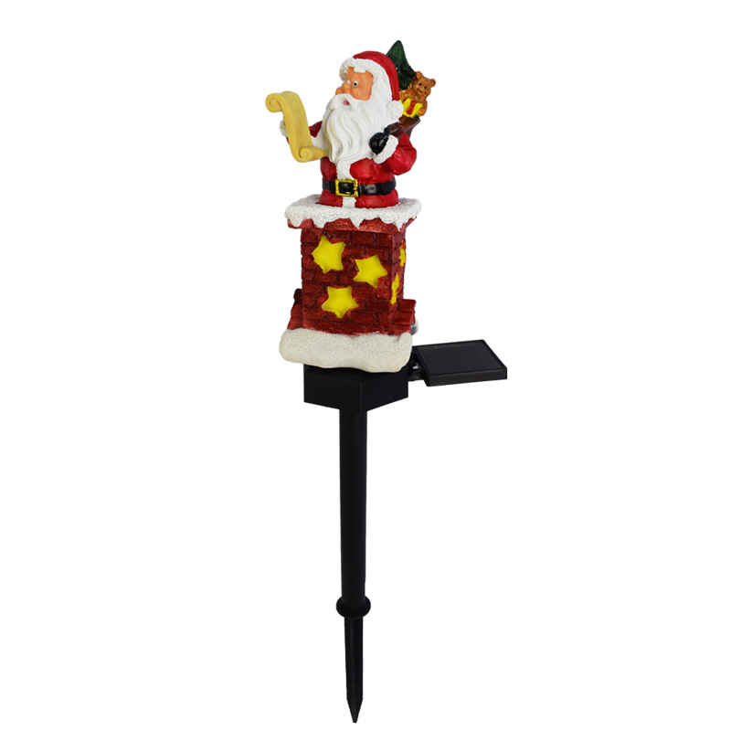 New Christmas solar outdoor ground socket light, chimney old man garden atmosphere, courtyard landscape decorative light Item Picture