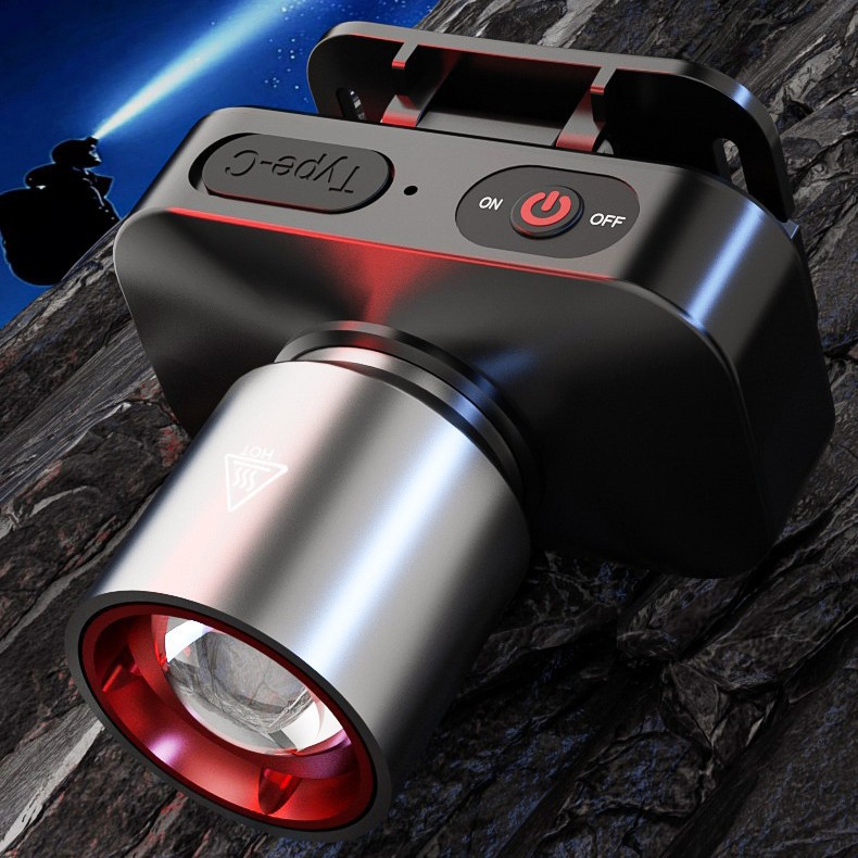 Headlamp outdoor multi-functional zoom long-lasting night fishing led light portable waterproof work light details Picture