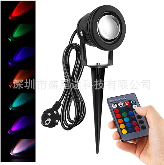 10W RGB underwater light, lawn light, seven-color infrared remote control underwater light, rgb ground projection light details Picture