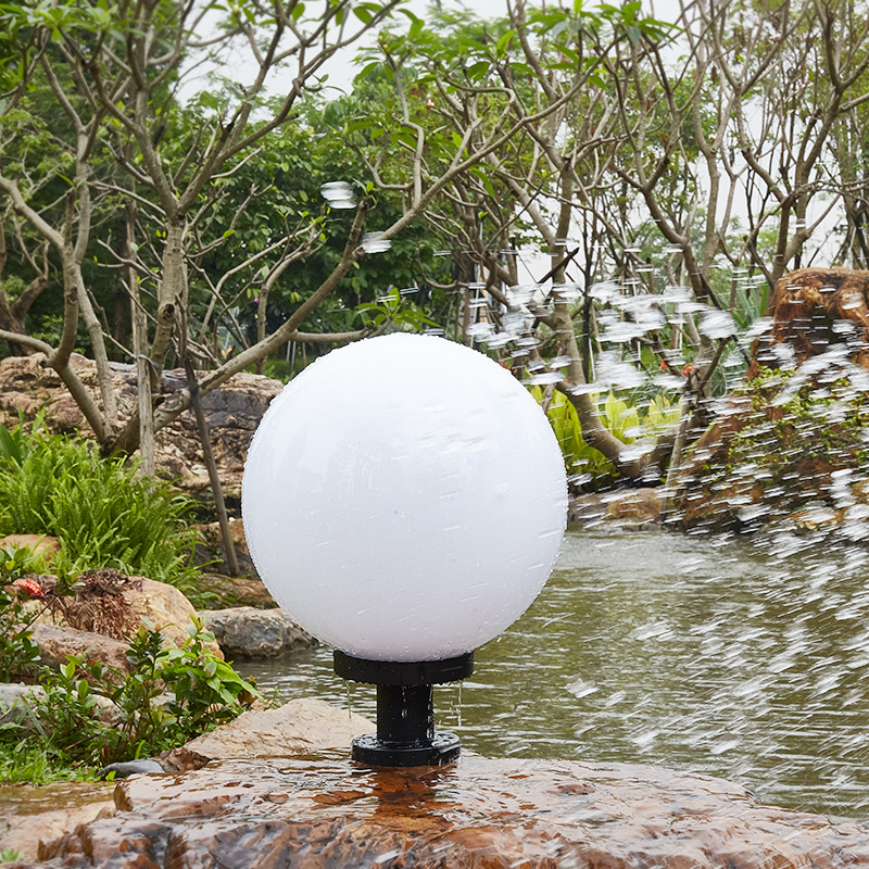 Factory direct supply of waterproof acrylic courtyard fence column head decorative lamps, garden fence spherical lighting column head lamps details Picture