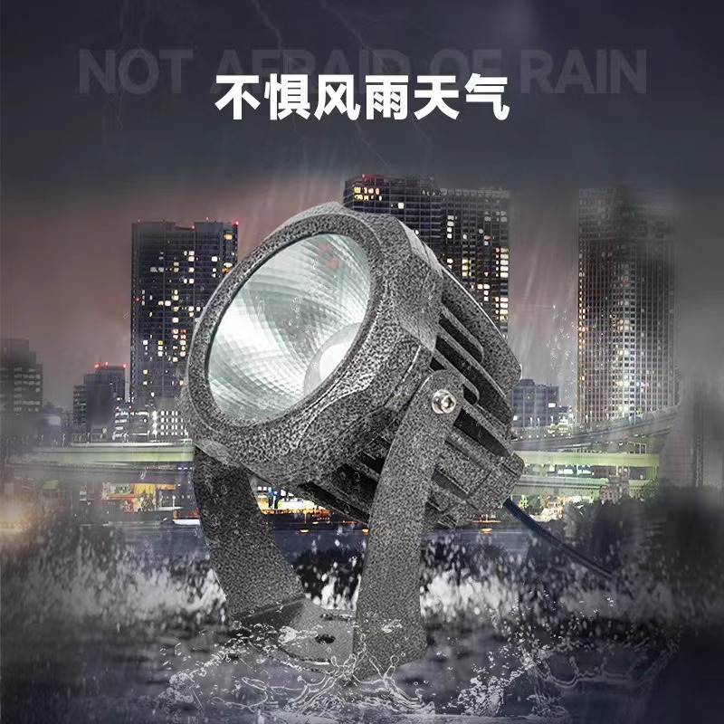 led outdoor waterproof spotlights, doorplate, lawn, courtyard, park tree lights, ground insert lights, cob tree lights, landscape spotlights Specification drawing