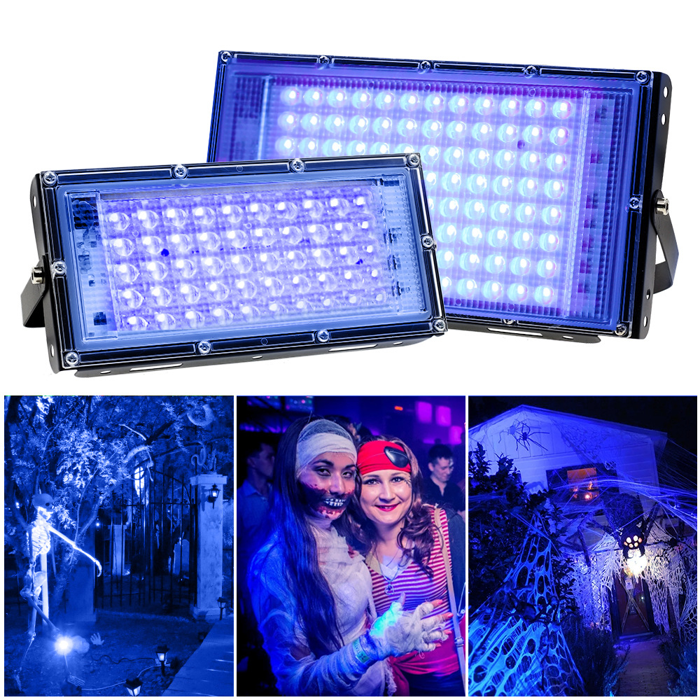 Youdaoplaceholder0 395nm ultraviolet floodlight 365nmUV curing lamp fluorescent Party light theater light led floodlight Specification drawing