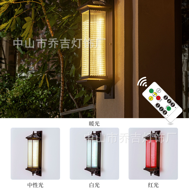 Solar wall lamps, Chinese-style household outdoor, outdoor terrace wall, garden villa waterproof led courtyard lamps, super bright Application Scenario